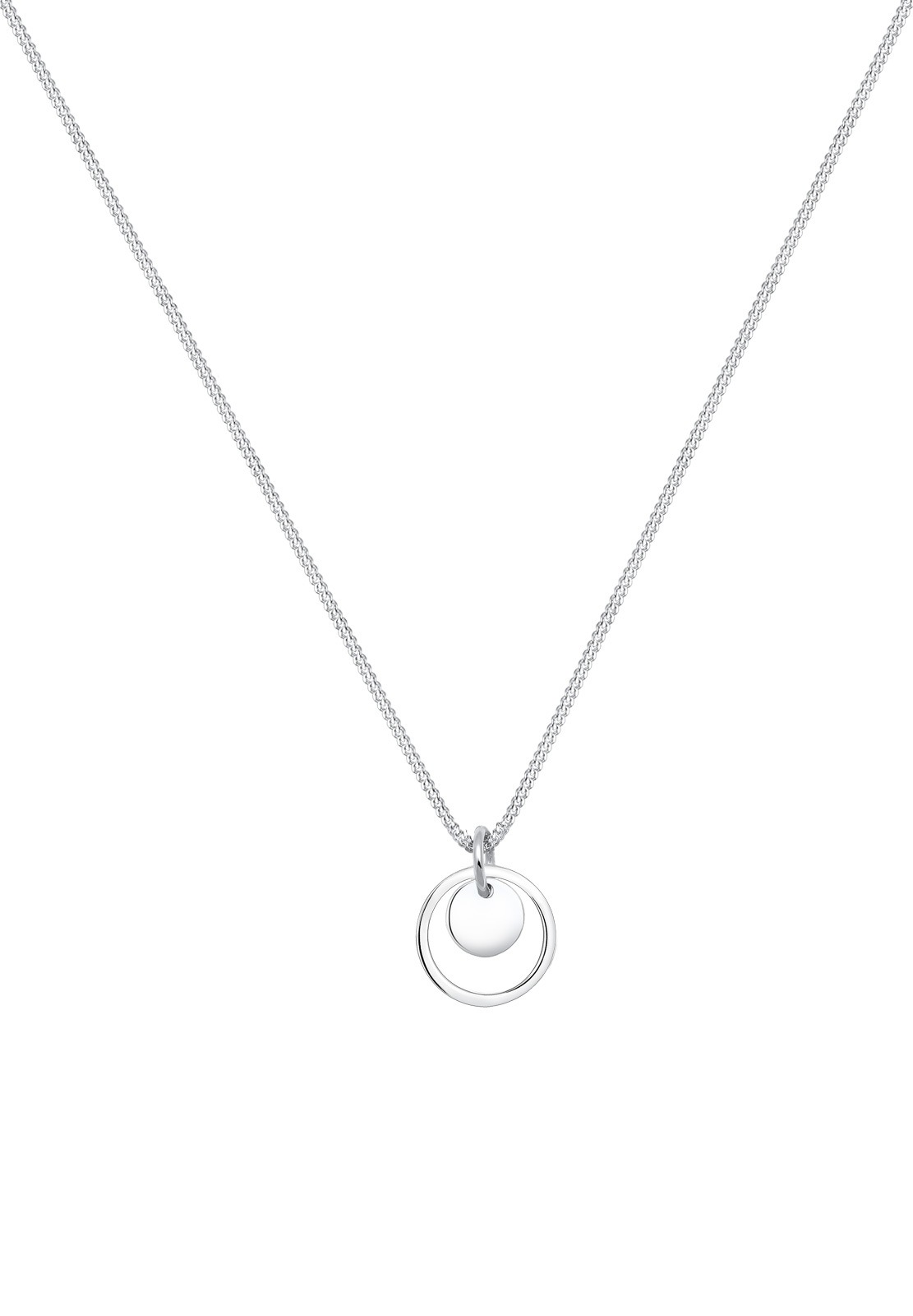 Elli Femmes Pendentif Cercle Plaquette Geo Look en Argent Sterling 925