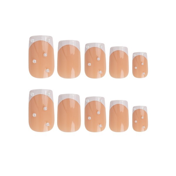 Nail HQ Lange Vierkante Parelmoeren Franse Nagels