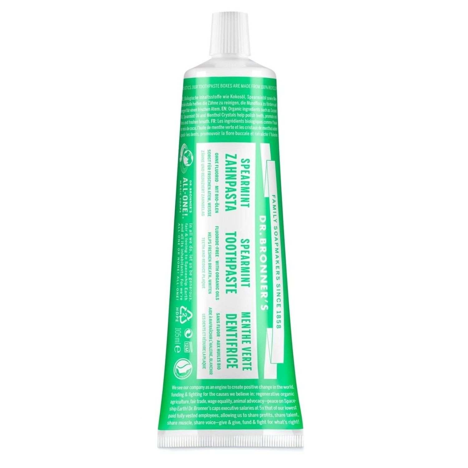 Dr. Bronner's piparmētru zobu pasta - 105 ml