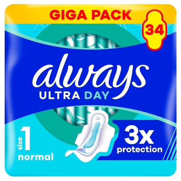 Hygienické vložky Always Ultra Day Normal<br>veľkosť 1, 34 kusov