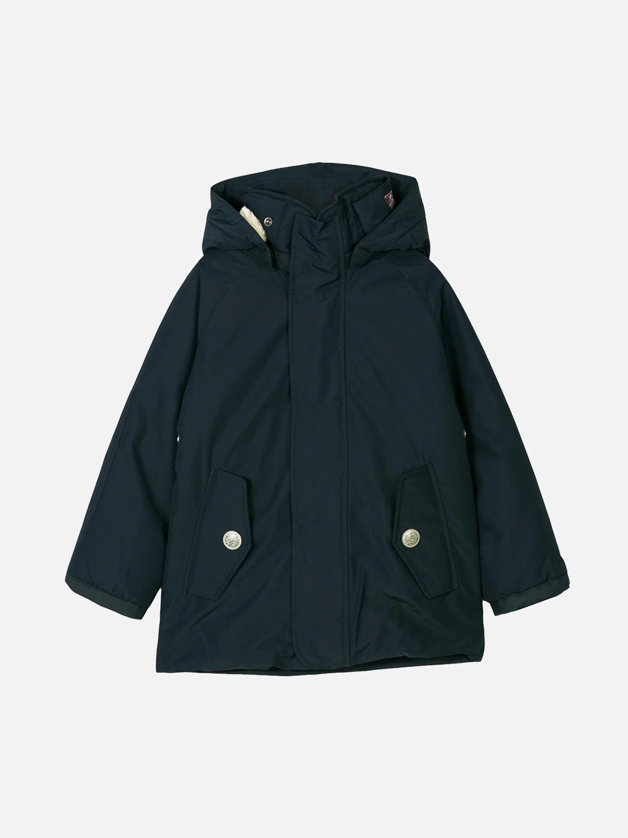 Marineblauwe windjack met capuchon voor kinderen