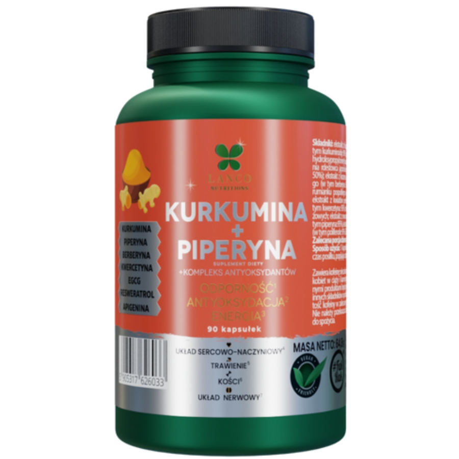 Lanco Nutritions kurkumīna + piperīna
