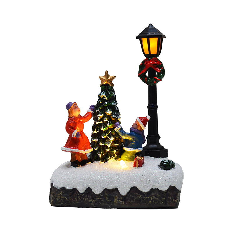 Villaggio di Natale illuminato