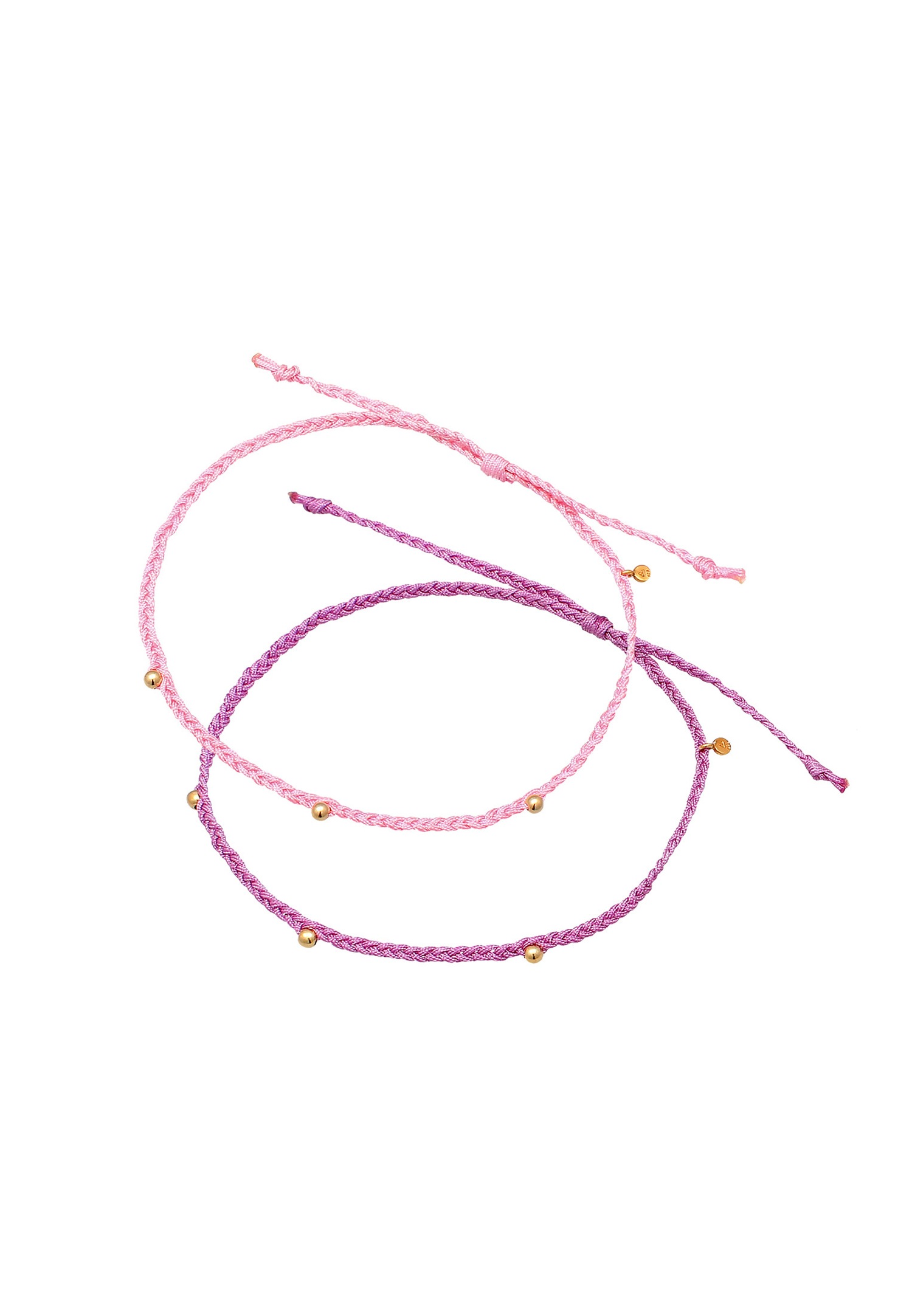 Elli Ensemble de rubans en nylon pour dames - Perles à motif de tresse ajustables en argent sterling 925