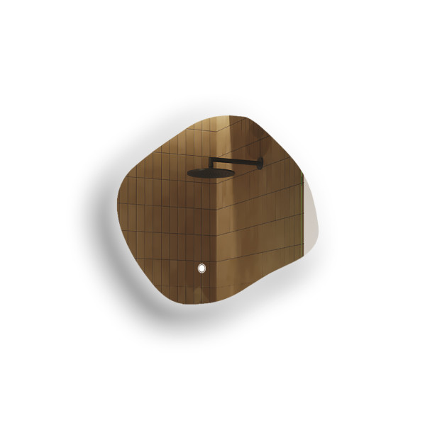 Lustro łazienkowe LED 64x54cm - owalne - LED Dual, włącznik