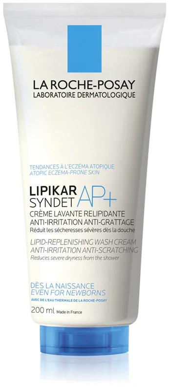 Gel de limpeza cremoso La Roche-Posay Lipikar Syndet AP+ contra irritação e coceira na pele