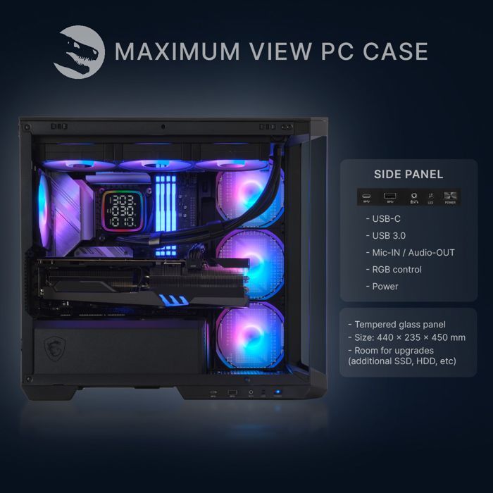 Gabinete Sedatech PC Gamer Advanced Watercooling Large Vision • AMD Ryzen 7 9800X3D • RTX5070 • 32GB DDR5 • SSD M.2 de 2TB • Windows 11