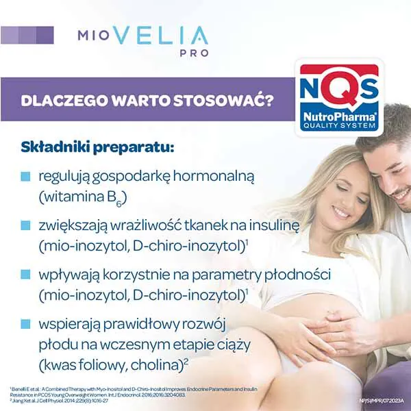 Miovelia Pro, Preparat wspomagający płodność u kobiet, Saszetki i kapsułki