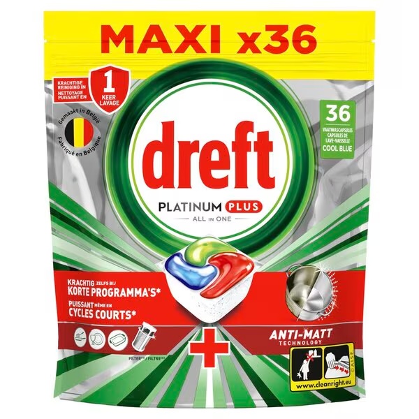 Dreft Platinum Plus капсуле за машину за прање судова све у једном<br>36 комада