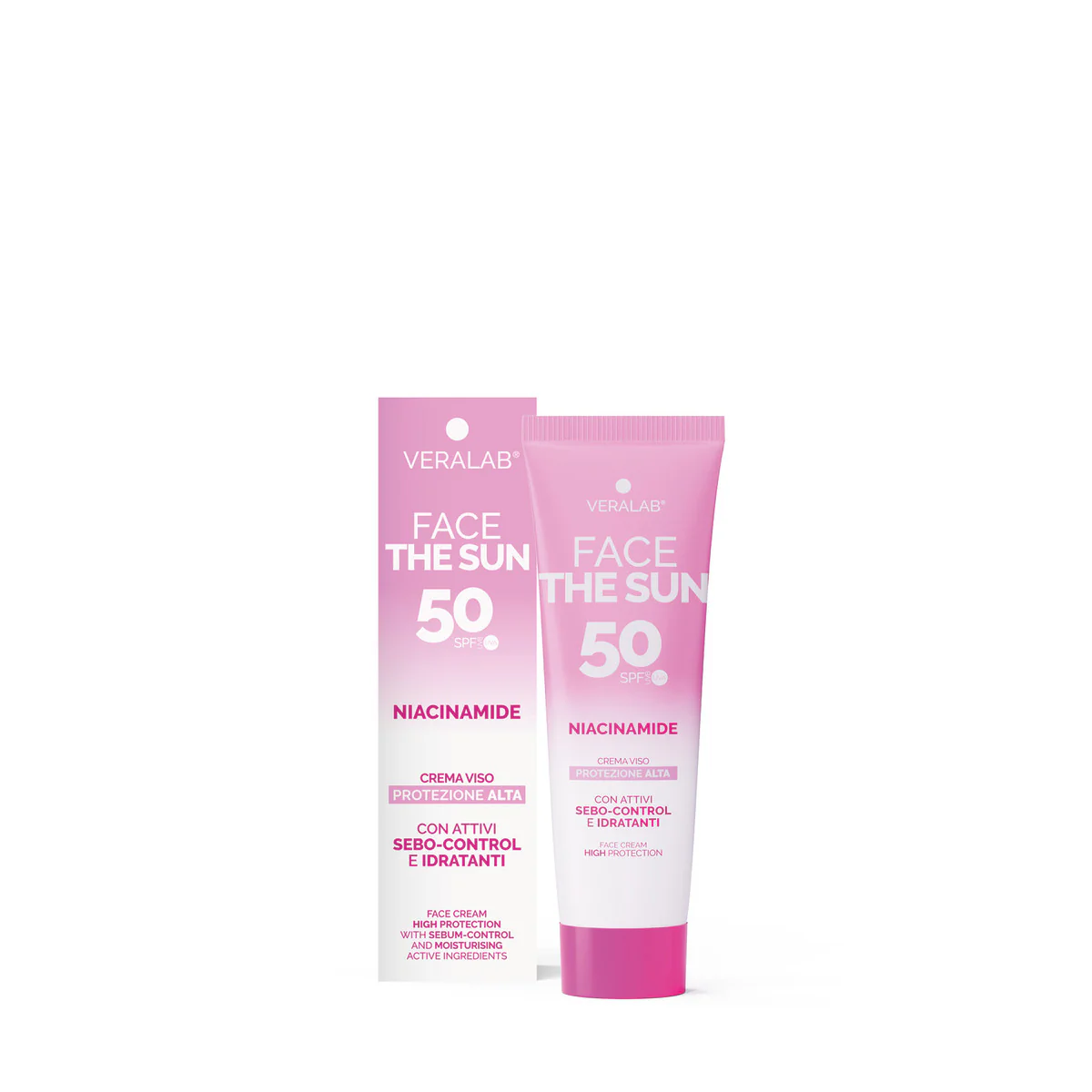 Solari FACE THE SUN NIACINAMIDE - Crema viso SPF50 con attivi sebo-control e idratanti - Solare viso alta prot.