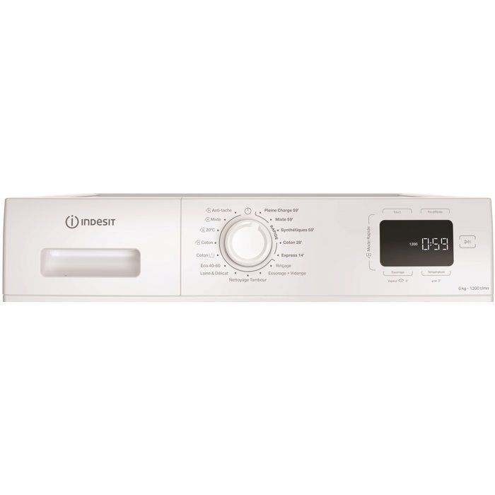 Lava-linge hublot INDESIT IM642MYTIMEFR - 6 kg - Induktion - L60 cm - 1200 U/min - Weiß
