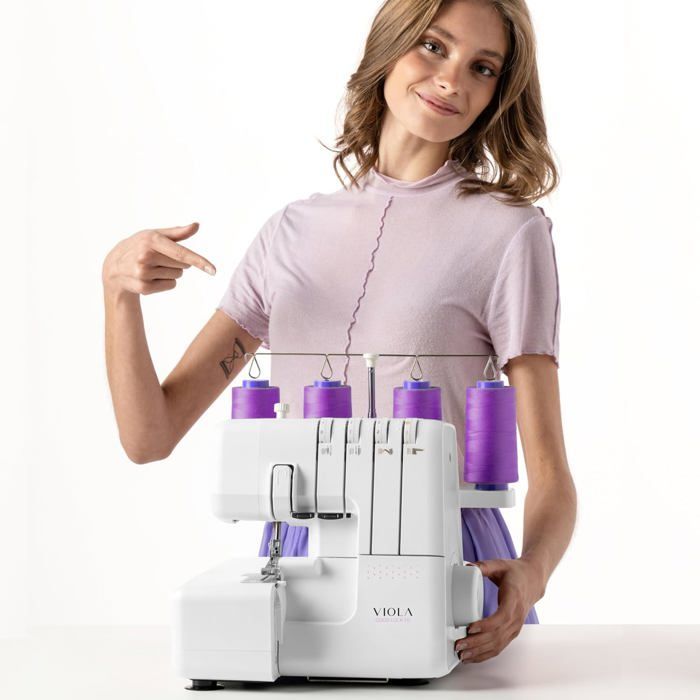 VIOLA T12 Surjeteuse avec Différentiel, Enfilage Simplifié, Machine à Coudre