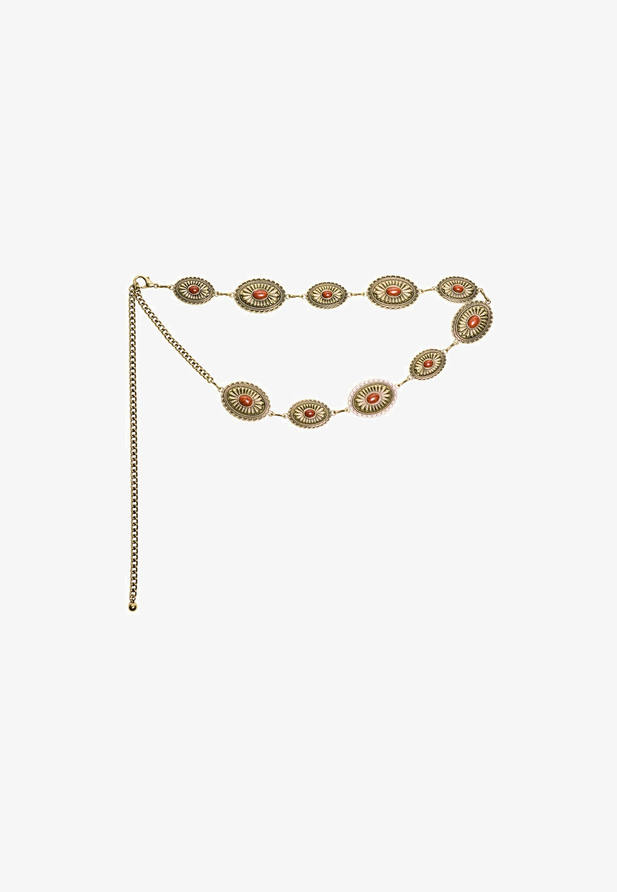 Bershka MEDALLION - Ceinture - vert moucheté