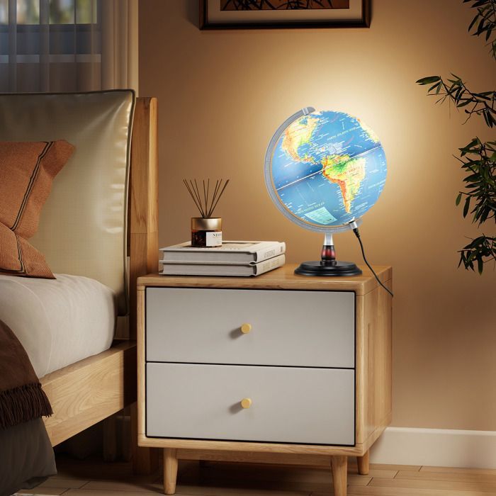 COSTWAY Globo Illuminato 30CM - Giocattolo illustrato per bambini, regalo educativo creativo e decorazione, ideale per casa e ufficio