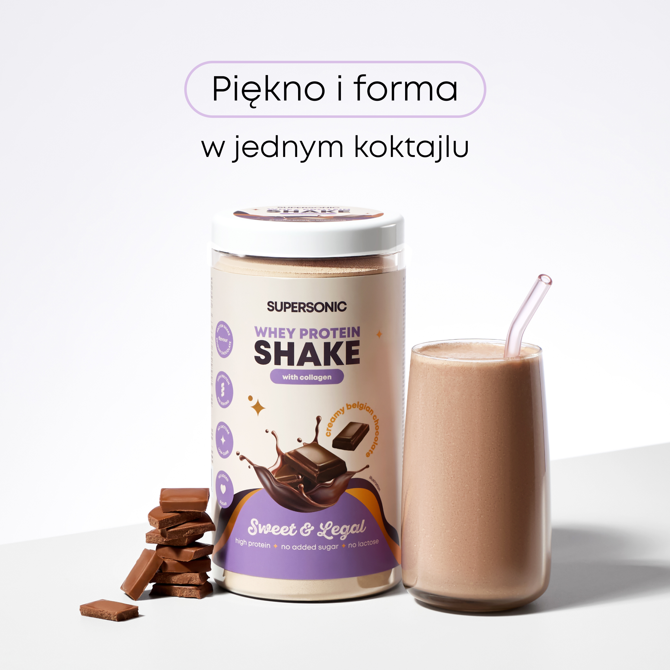 Supersonische wei-eiwitshake