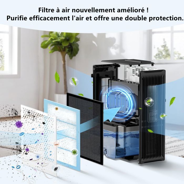Deshumidificador de 2,4 litros con descongelación automática y temporizador, filtro de aire lavable, apto para baño, dormitorio, etc.