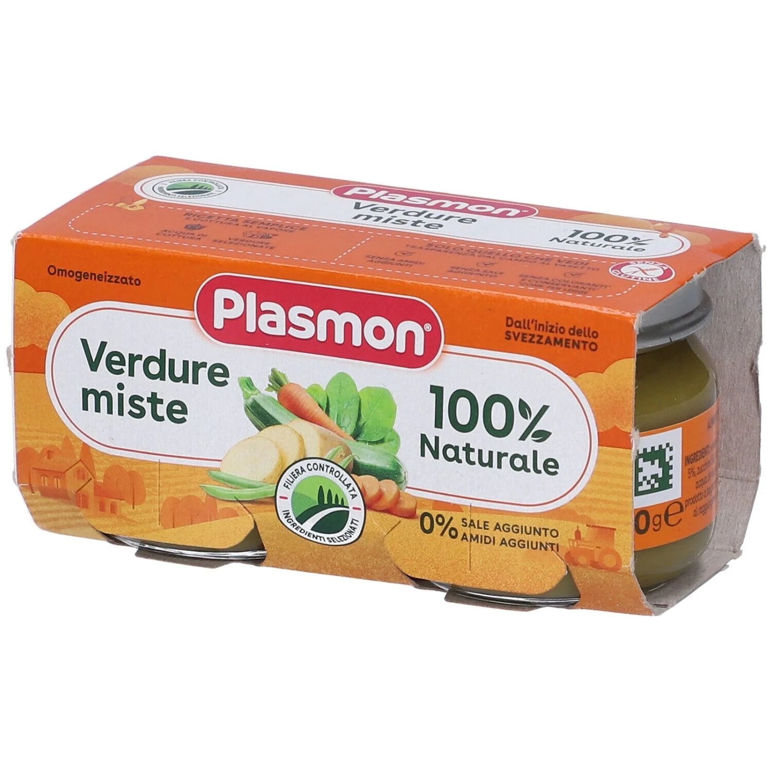 PLASMON Plasmon Groentemix Gehomogeniseerd voedsel 2 potjes van 80 g babyvoeding