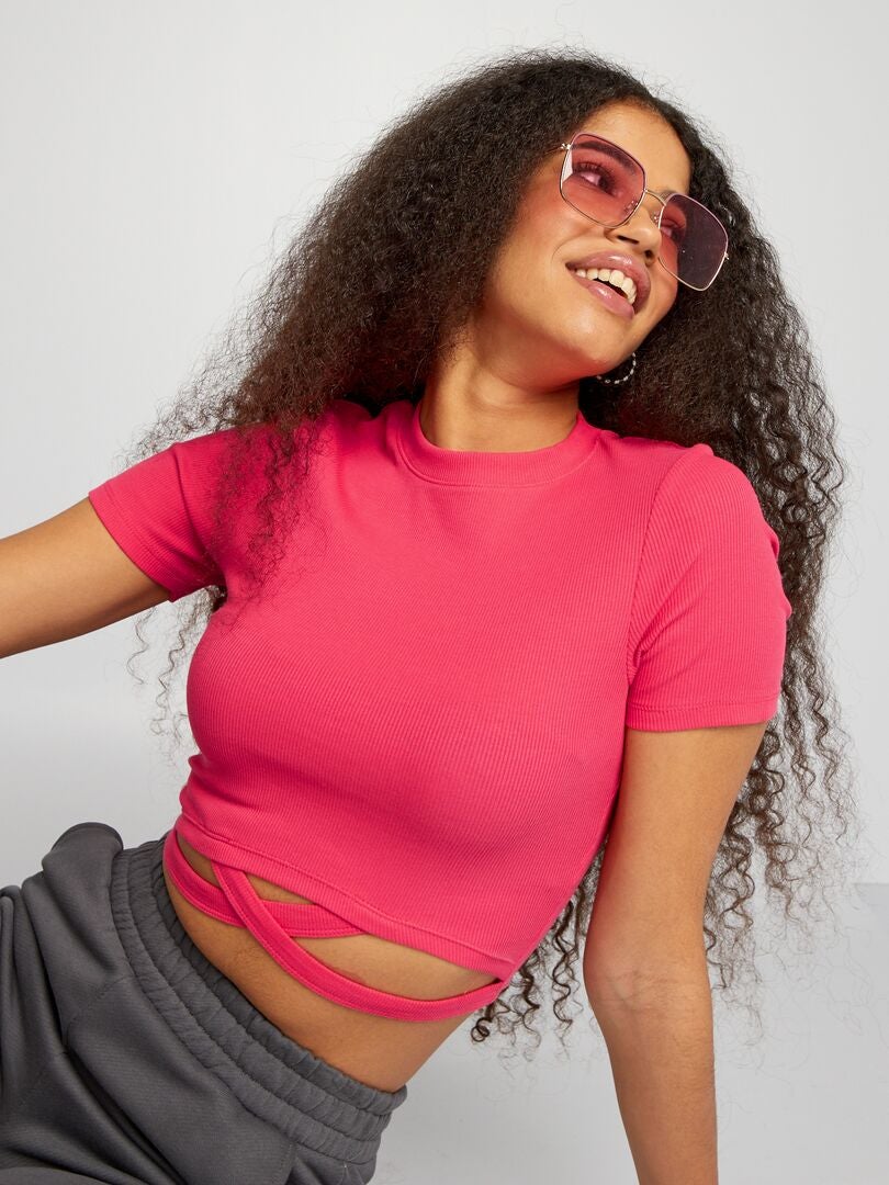 Camiseta cropped - ROSA