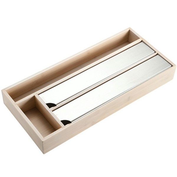 Dyspenser do folii 42x19x5,4 cm stal bambus organizer kuchenny