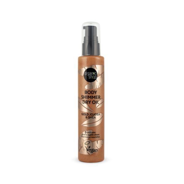 Organic Shop Třpytivý suchý olej s třpytkami zlata, jojobou a bambuckým máslem 100ml