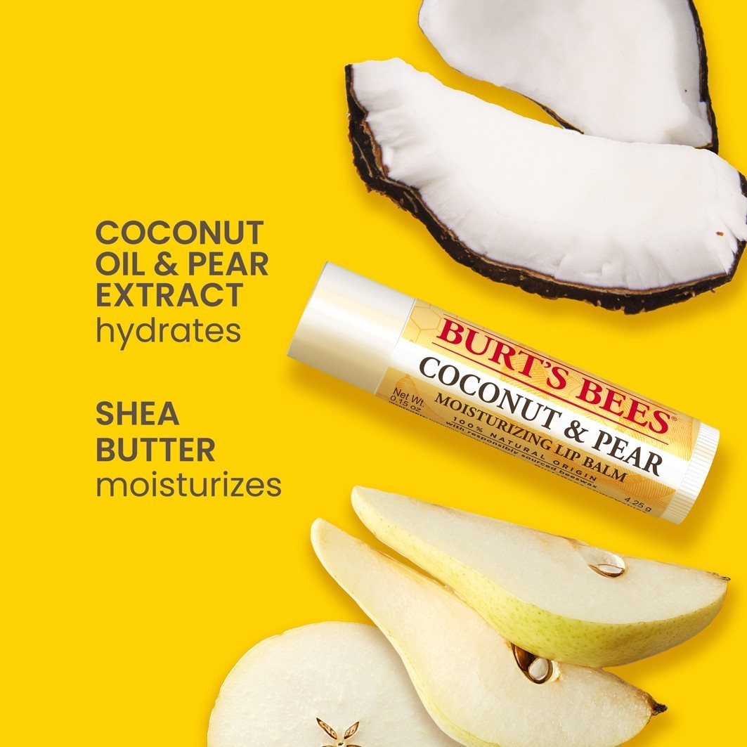 Burt's Bees drėkinamasis lūpų balzamas „Lip Care“ su kokosu ir kriauše – COCONUT+PEAR
