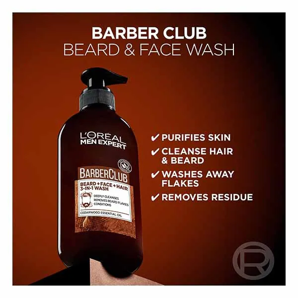 L'Oréal Men Expert Barber Club Bart- und Gesichtswaschgel 200 ml | Herren | Superdrug