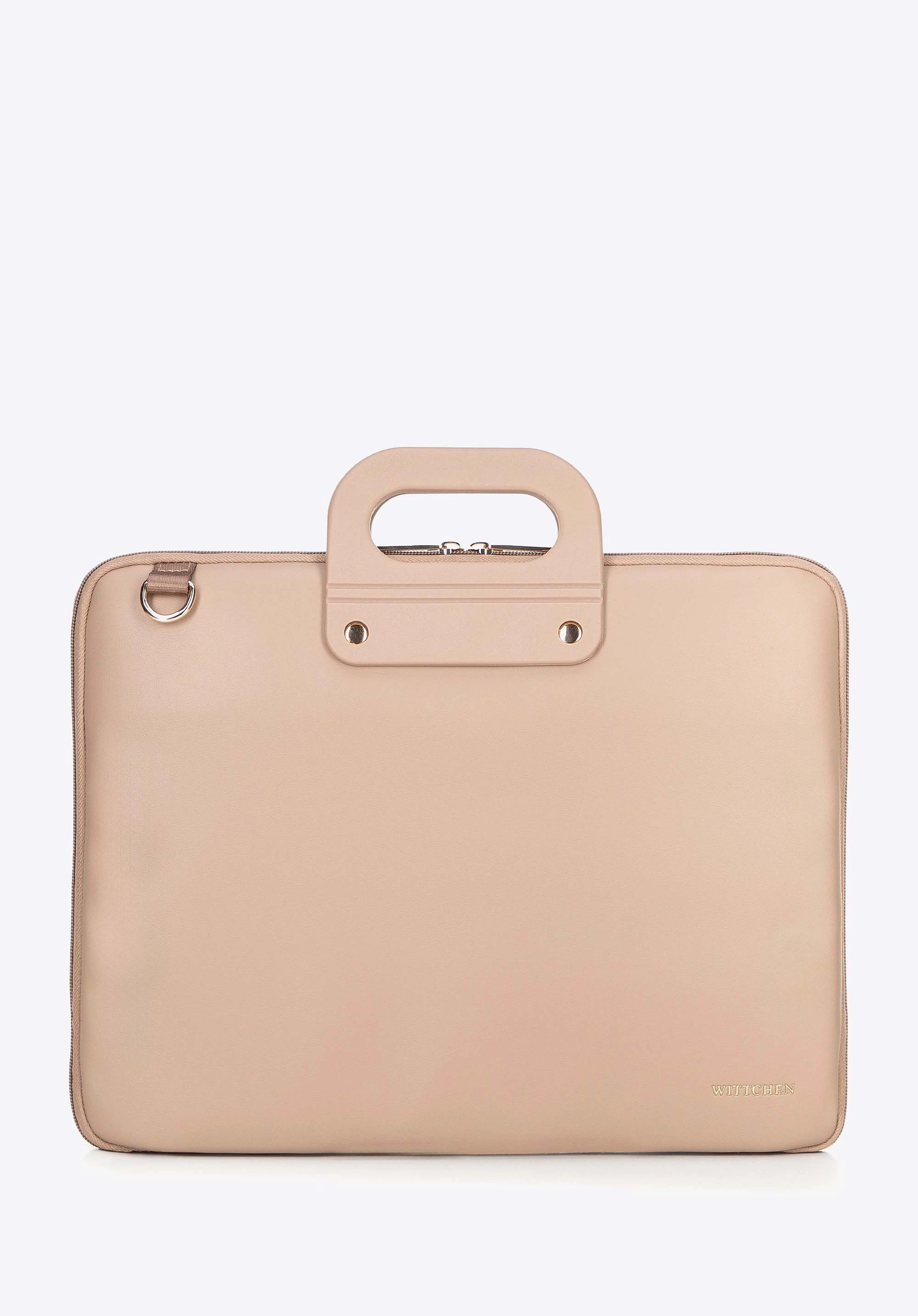 Torba na laptopa 15” z imitacji skóry beżowa