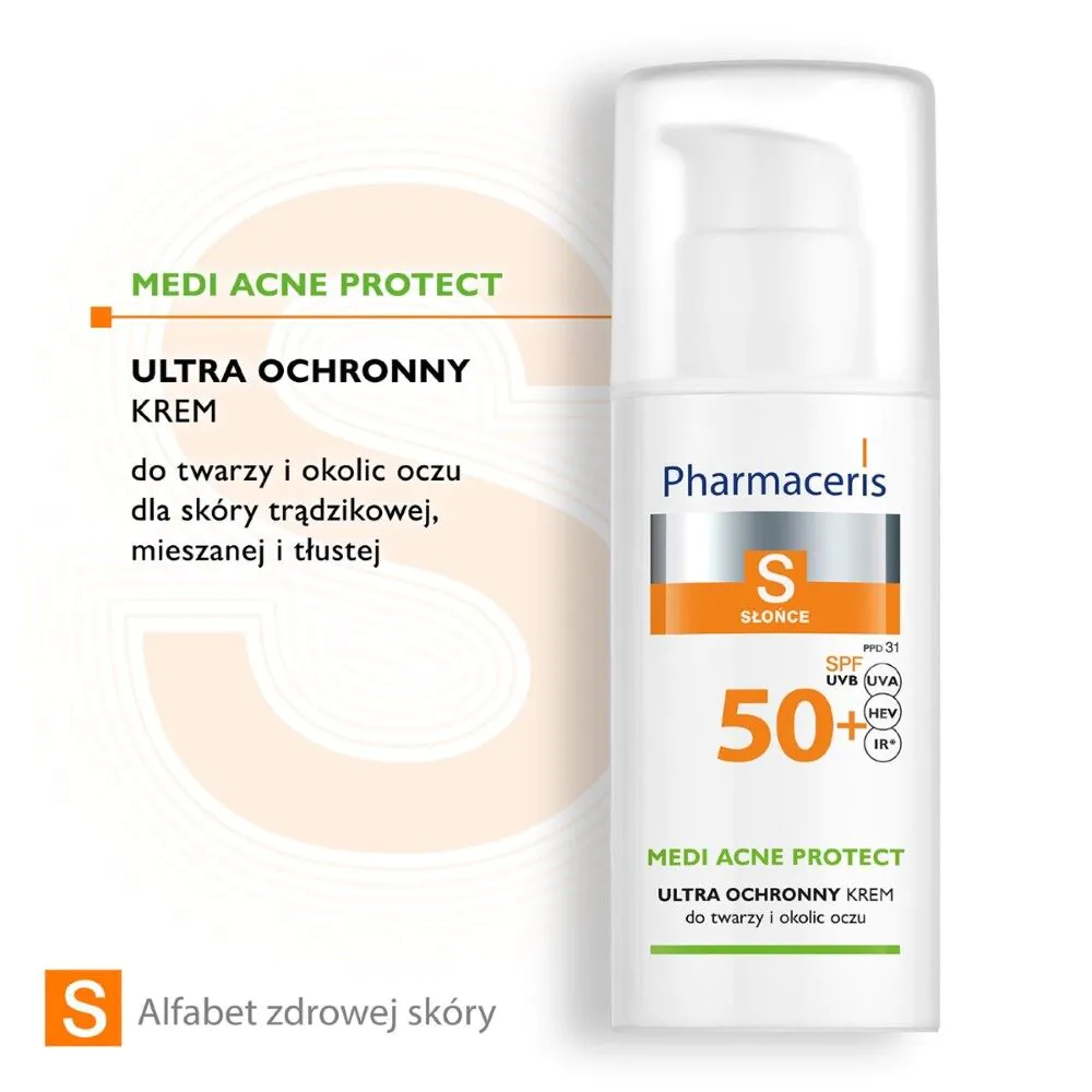 Pharmaceris S krem ochronny dla skóry trądzikowej, mieszanej i tłustej SPF50+