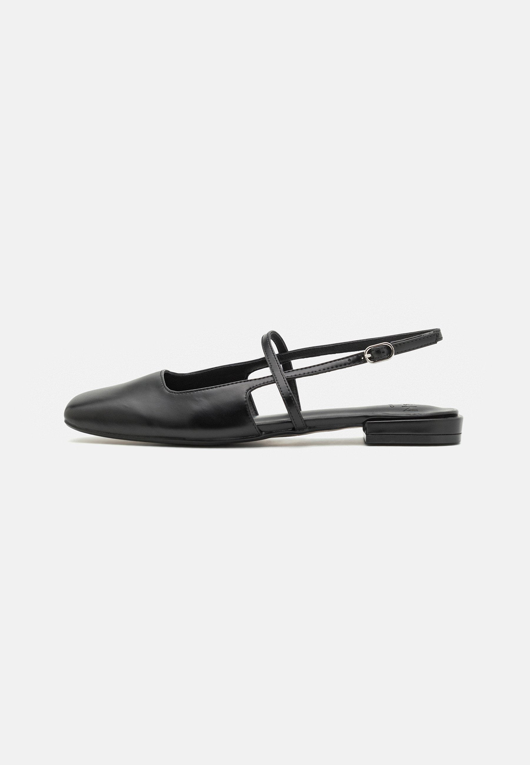 Sapatilhas de couro Zign Studio - modelo slingback - pretas