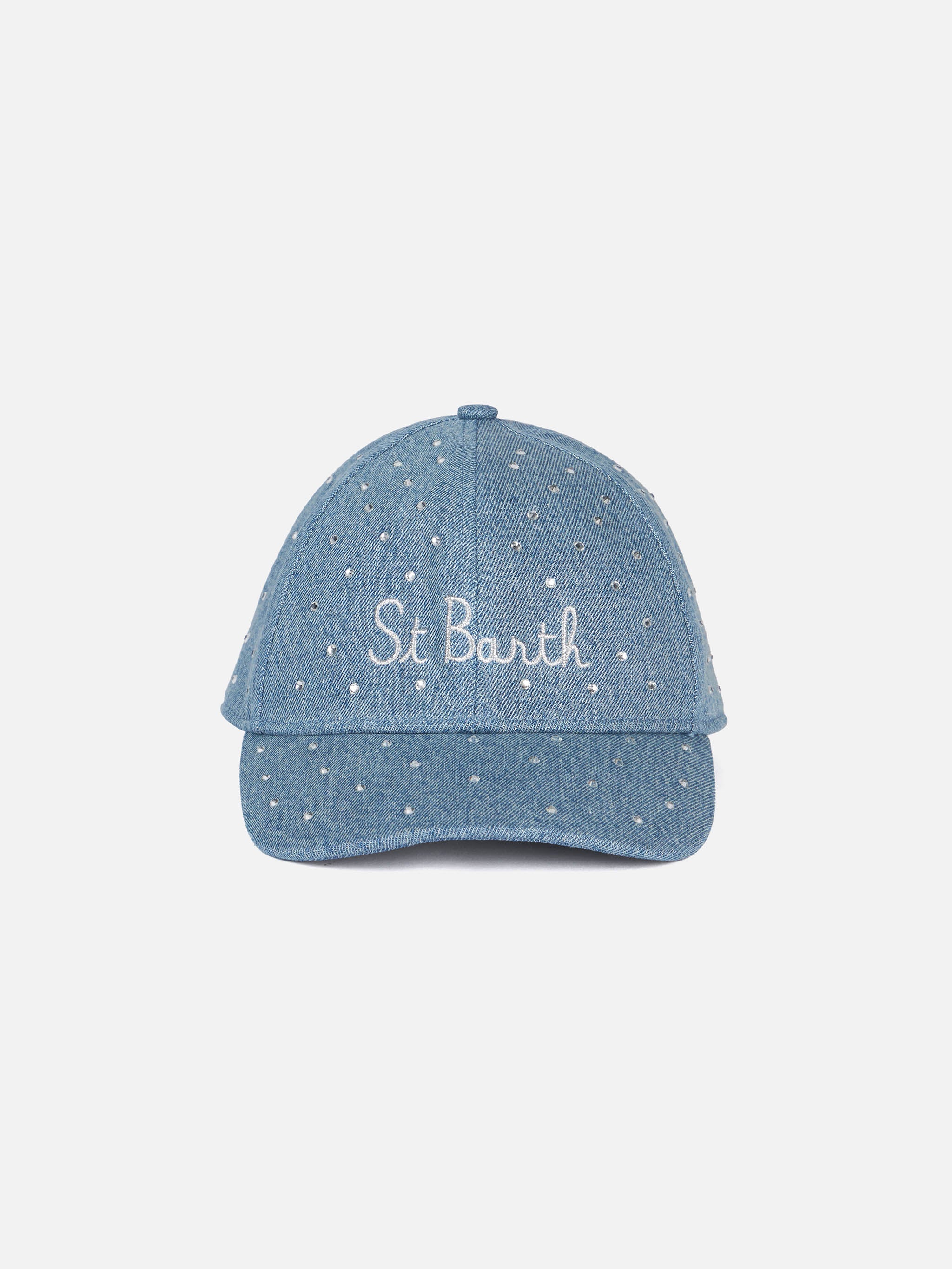 Davis denim pet versierd met strass-steentjes