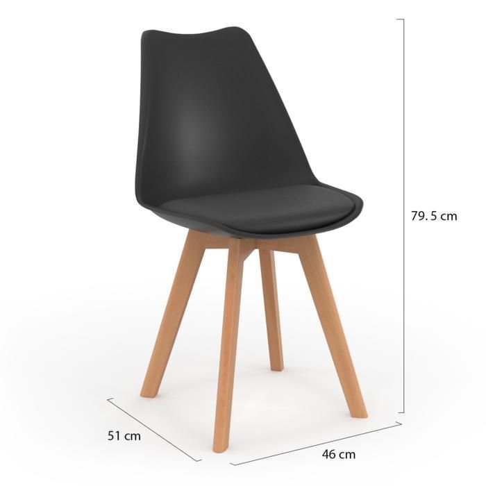 IDMARKET Lot de 8 chaises de salle à manger SARA scandinaves noir