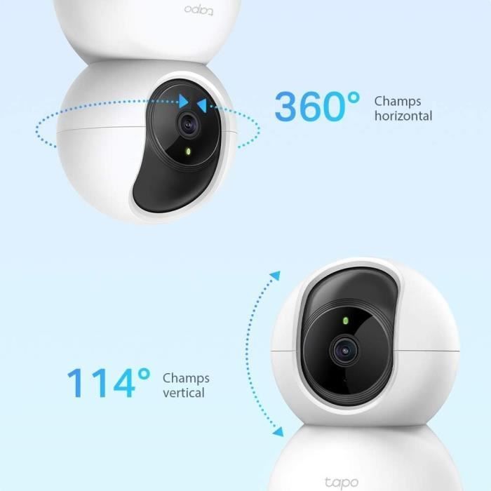 Cámara de vigilancia WiFi TP-Link Tapo C200 - 1080P con PTZ de 360° - Visión nocturna y detección de movimiento - para bebés o mascotas