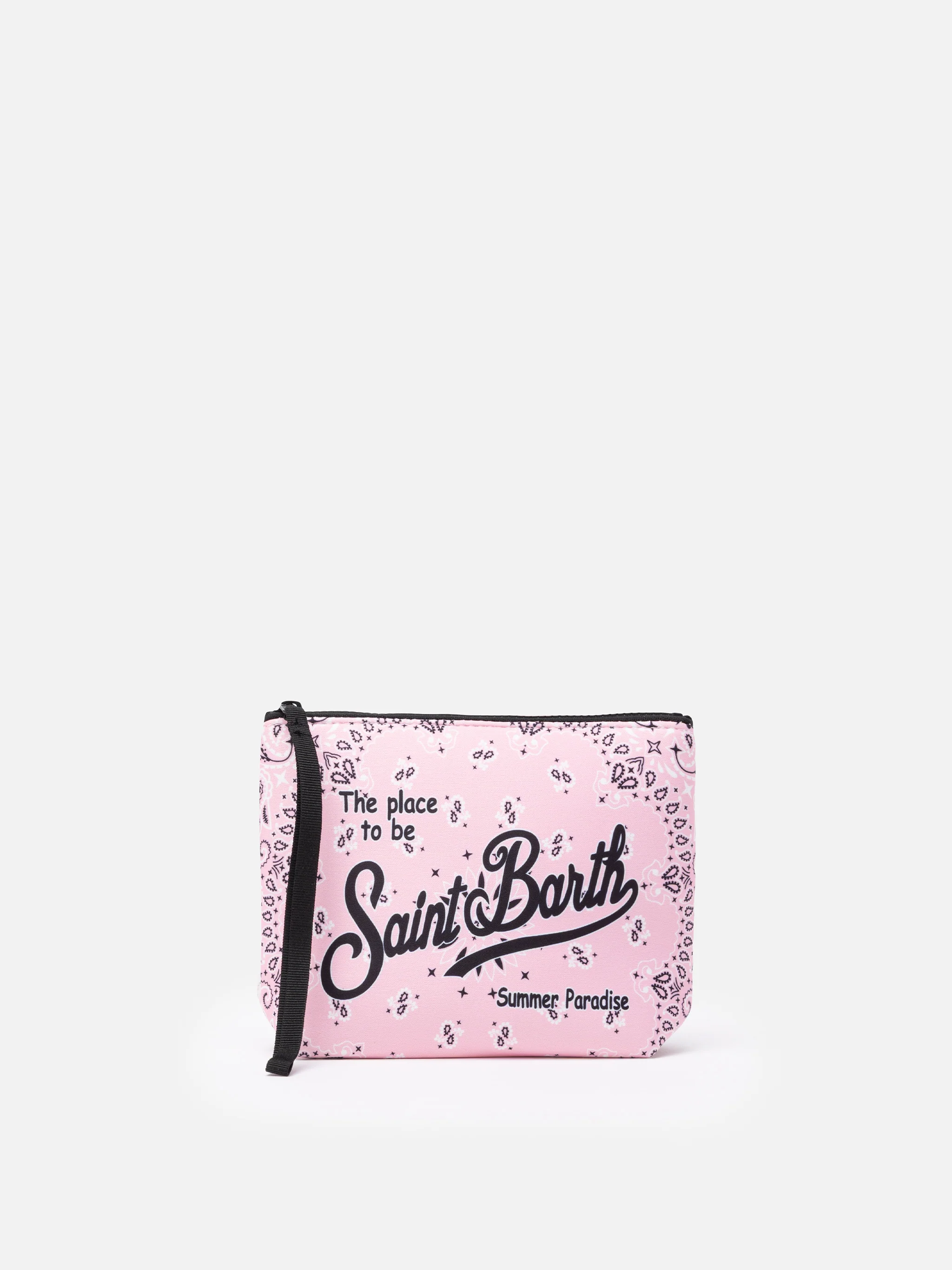 Aline scuba clutch tas met roze bandana print