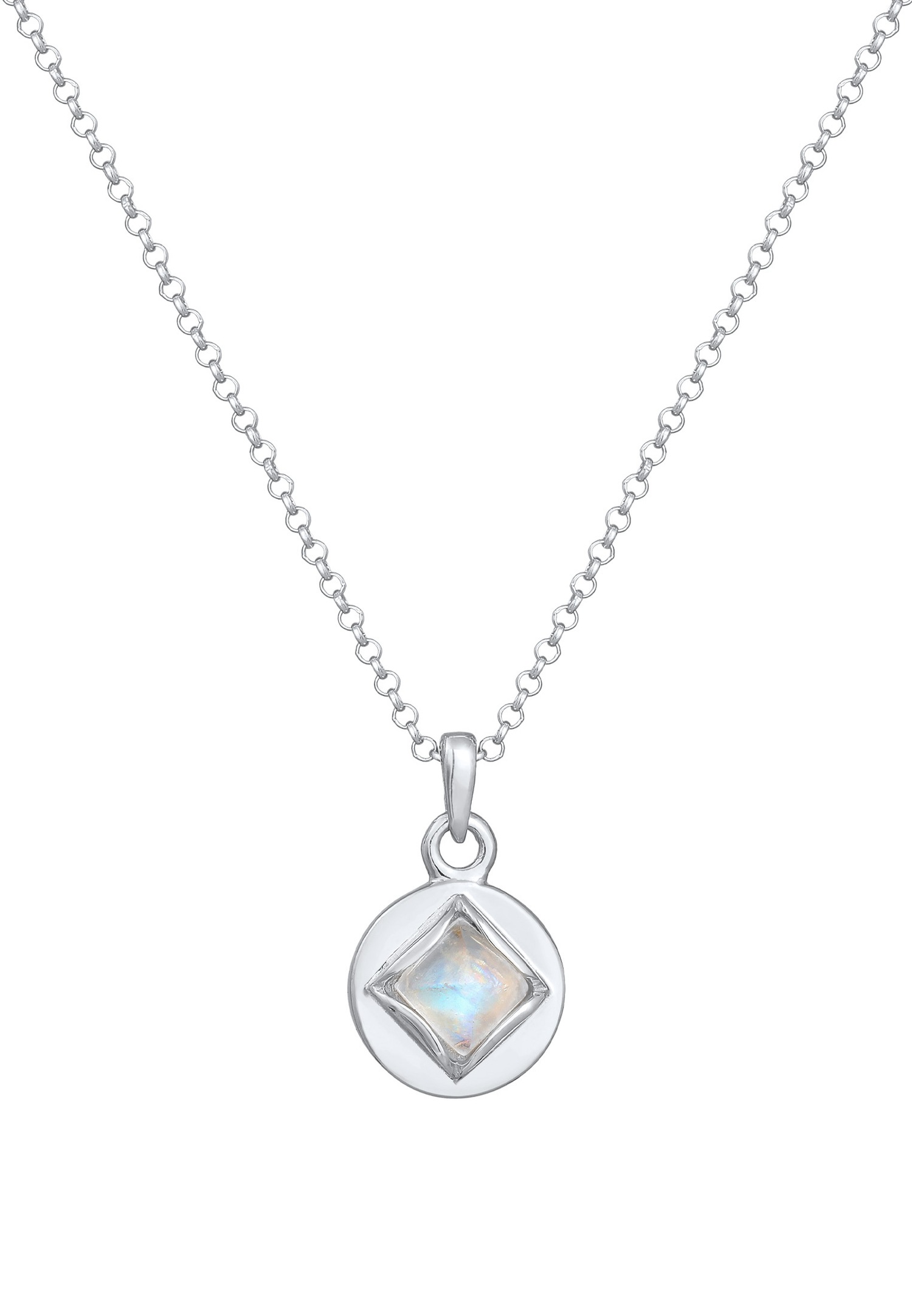 Elli PREMIUM Elli PREMIUM Collier Femmes plaquettes pendentif pyramide avec pierre de lune en argent sterling 925