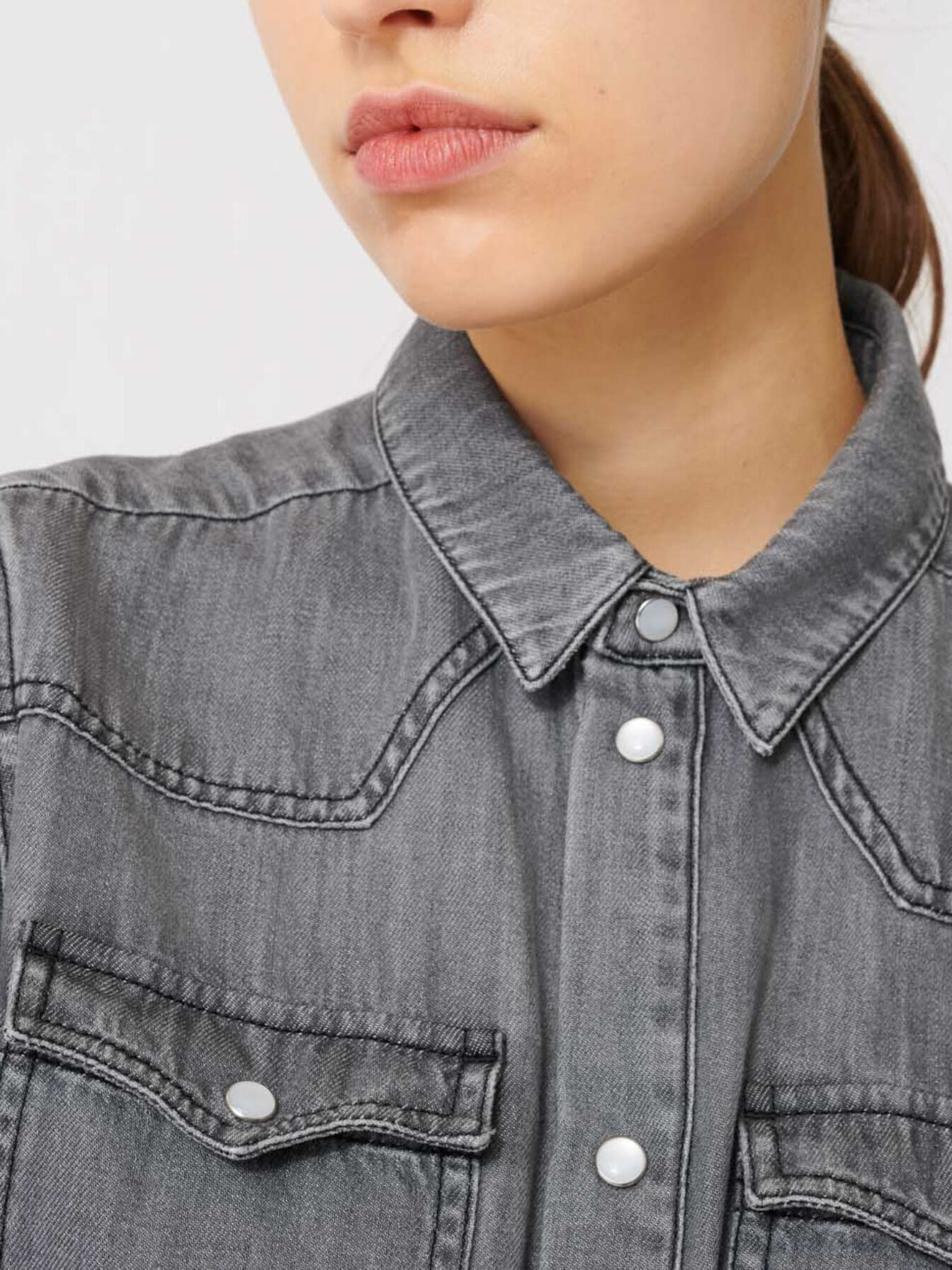 Trompe l'oeil denim jumpsuit - Zwart