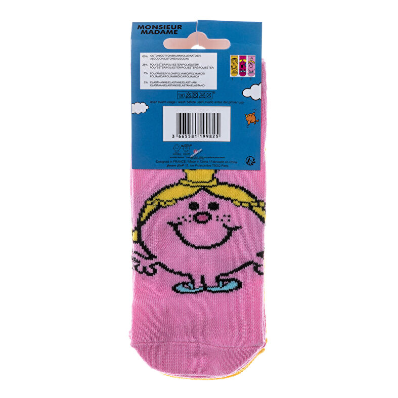 Dívčí ponožky Mr. Men a Little Miss Růžové – balení 3 kusů