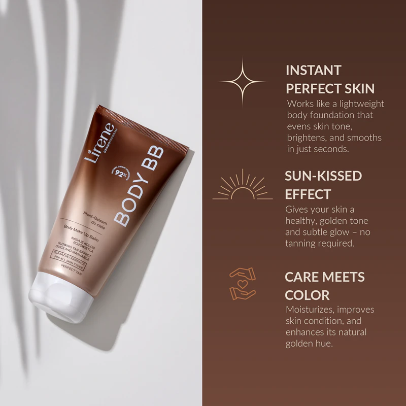 Loção corporal Lirene Perfect Tan para um bronzeado instantâneo