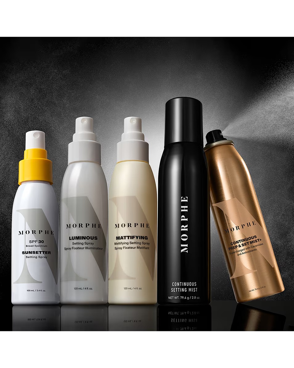 MORPHE SETTING SPRAY MINI SPRAY DE PREGĂTIRE ȘI FIXARE CONTINUĂ PLIN DE CERAMIDE ȘI ANTIOXIDANȚI
