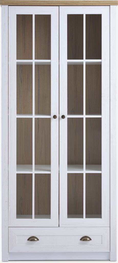 MARKSKEL Vitrina MARKSKEL 2 vrata 1 predal bela/hrast