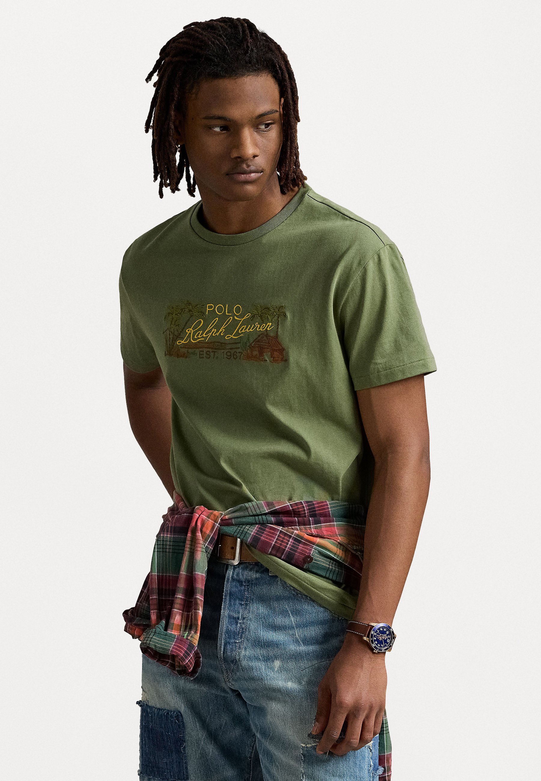 Polo Ralph Lauren Classic Fit geborduurd jersey T-shirt - T-shirt met print - boomgroen