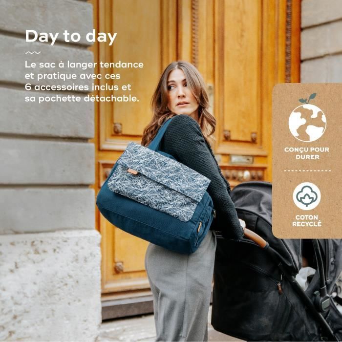 Borsa fasciatoio Babymoov Day to Day - Alla moda e funzionale, capacità 23 litri, tasche multiple, 6 accessori inclusi, palmare