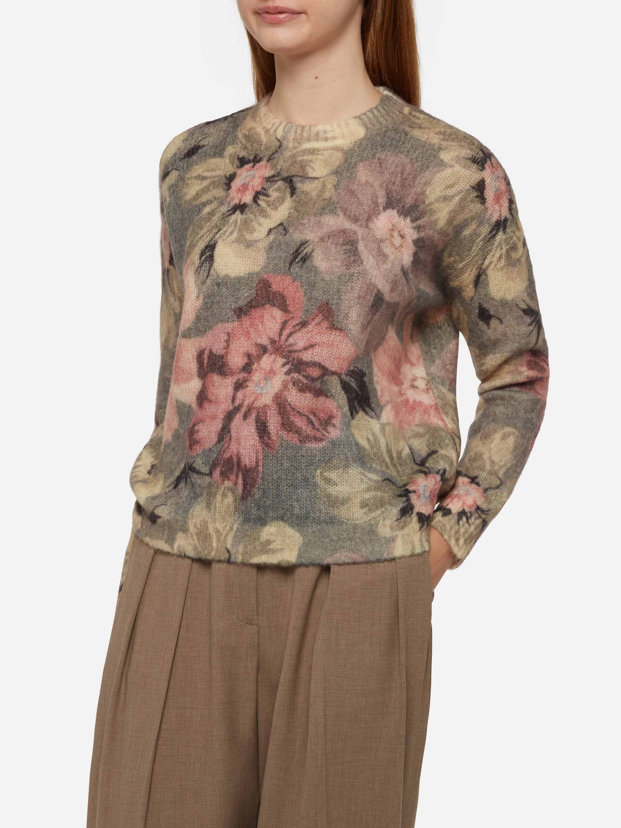 Louise damestrui van mohair met bloemenprint
