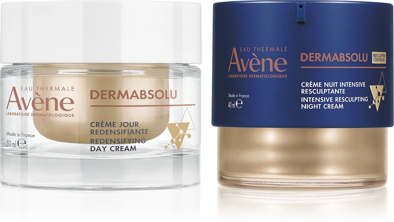Avène DermAbsolu Creme Dia e Noite, embalagem prática para rejuvenescimento da pele.