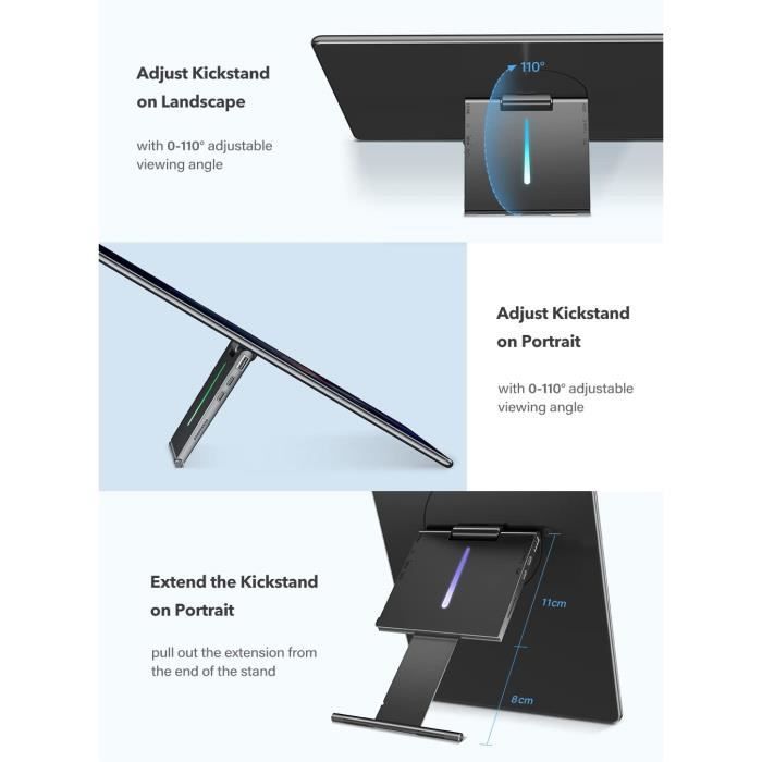 Moniteur Portable Tactile Écran USB C 15,6