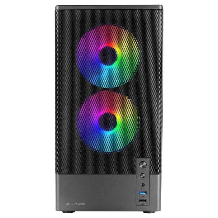 MicroATX Case - MARS GAMING - MC-ONYX - Metal Mesh Front Panel - 3x ARGB FDB - Tempered Glass Side Panel
