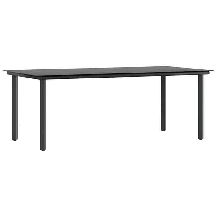 Conjunto de comedor de jardín en poliratán - vidaXL - 7 piezas - Gris - Mesa 200x100x74 cm - Sillas 57x60x86 cm