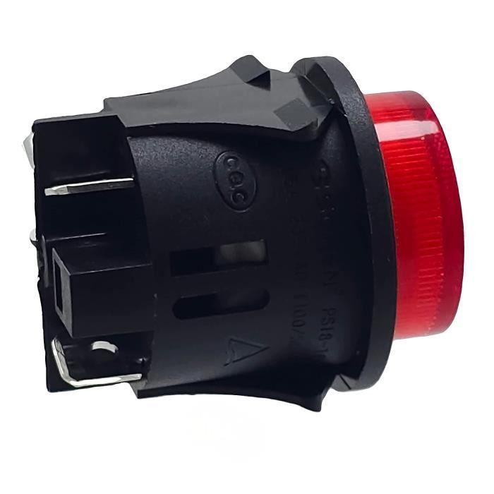 Schalter – TN-5H2P-PZUW – 250 V, 16 A – Rot – 6,3 mm Flachstecker – Ein/Aus mit Verriegelung