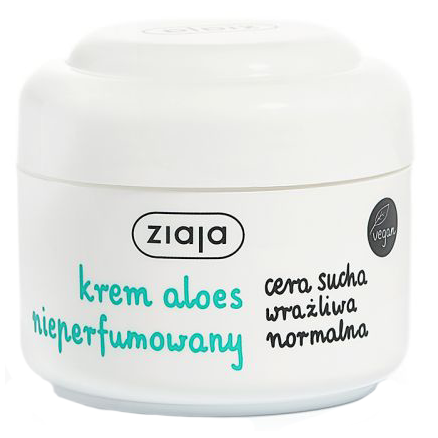 Crema viso Ziaja senza profumo per pelli secche, sensibili e normali, giorno e notte, 50 ml, Bio Aloe