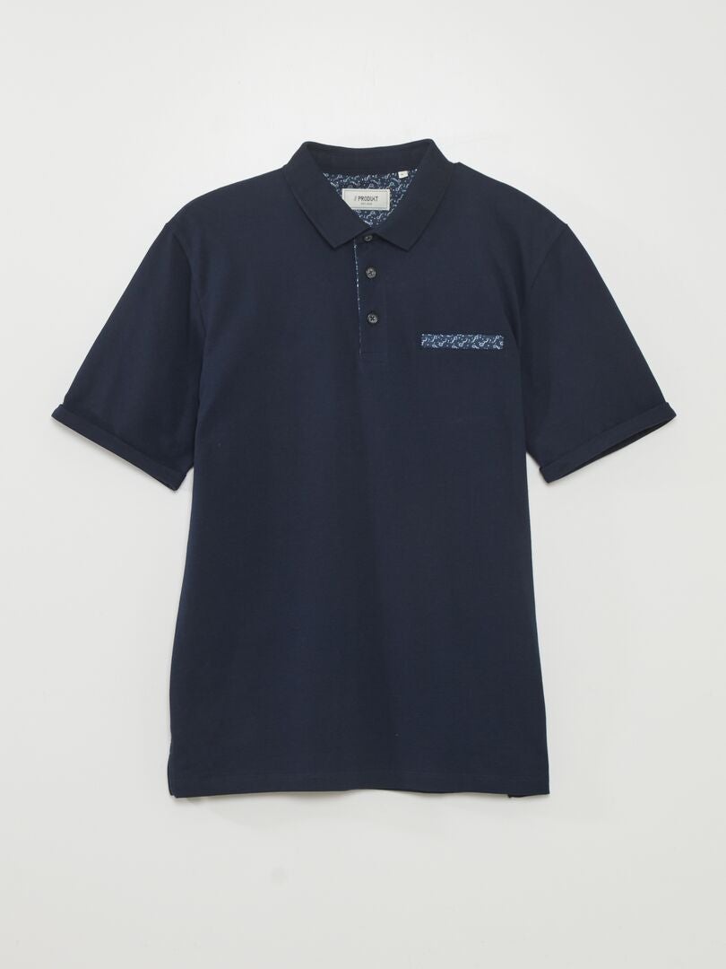 Poloshirt 'Produkt' katoenpiqué - BLAUW