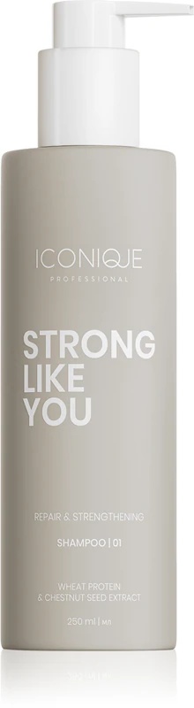 ICONIQUE Professional STRONG LIKE YOU atjaunojošs un stiprinošs šampūns bojātiem matiem